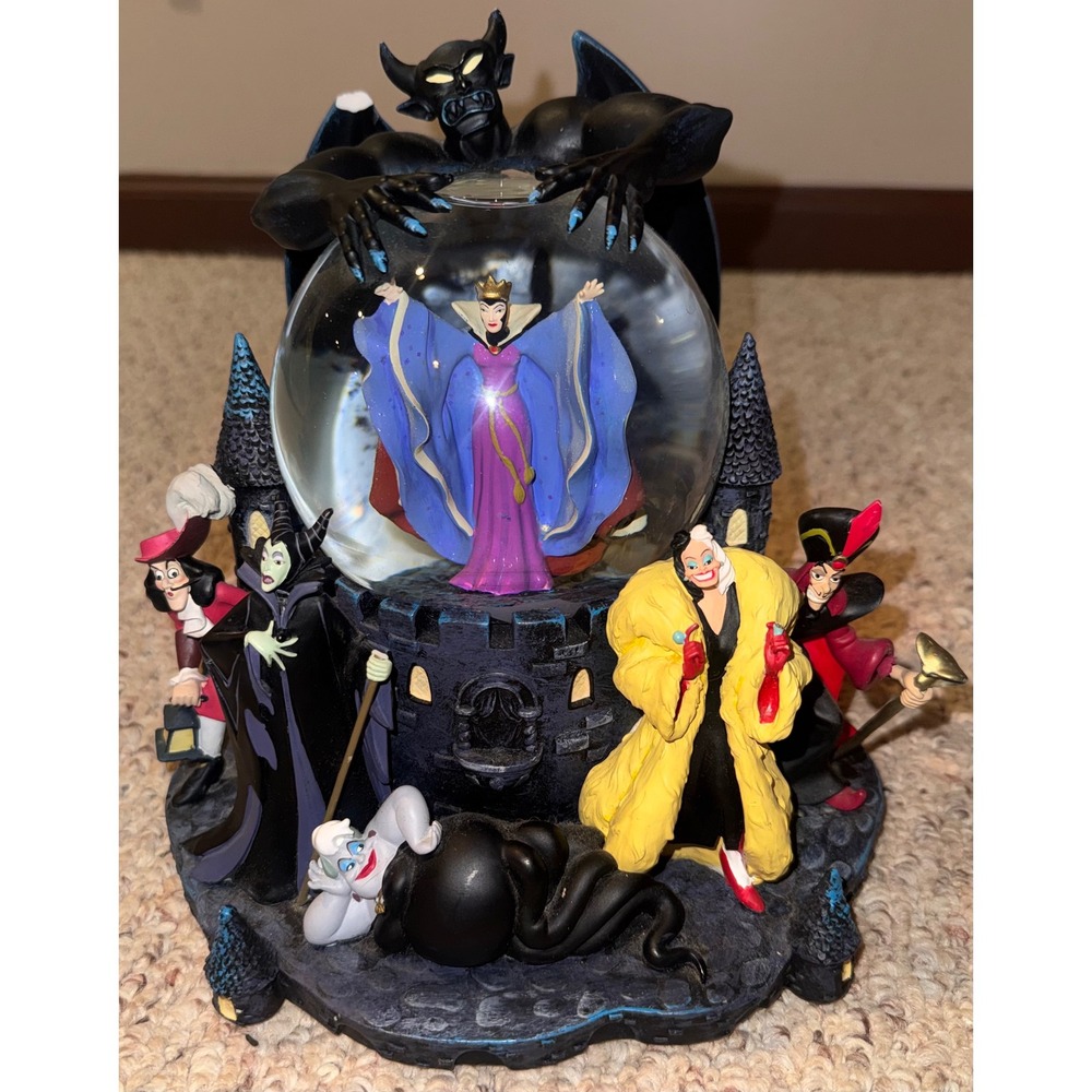 Disney Villains Snow Globe Evil Queen Maleficent Ursula Jafar Chernabog Figurine